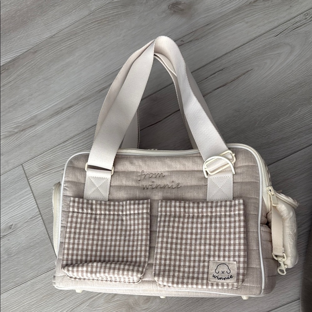 Beige and Cream puppy carrier Bag